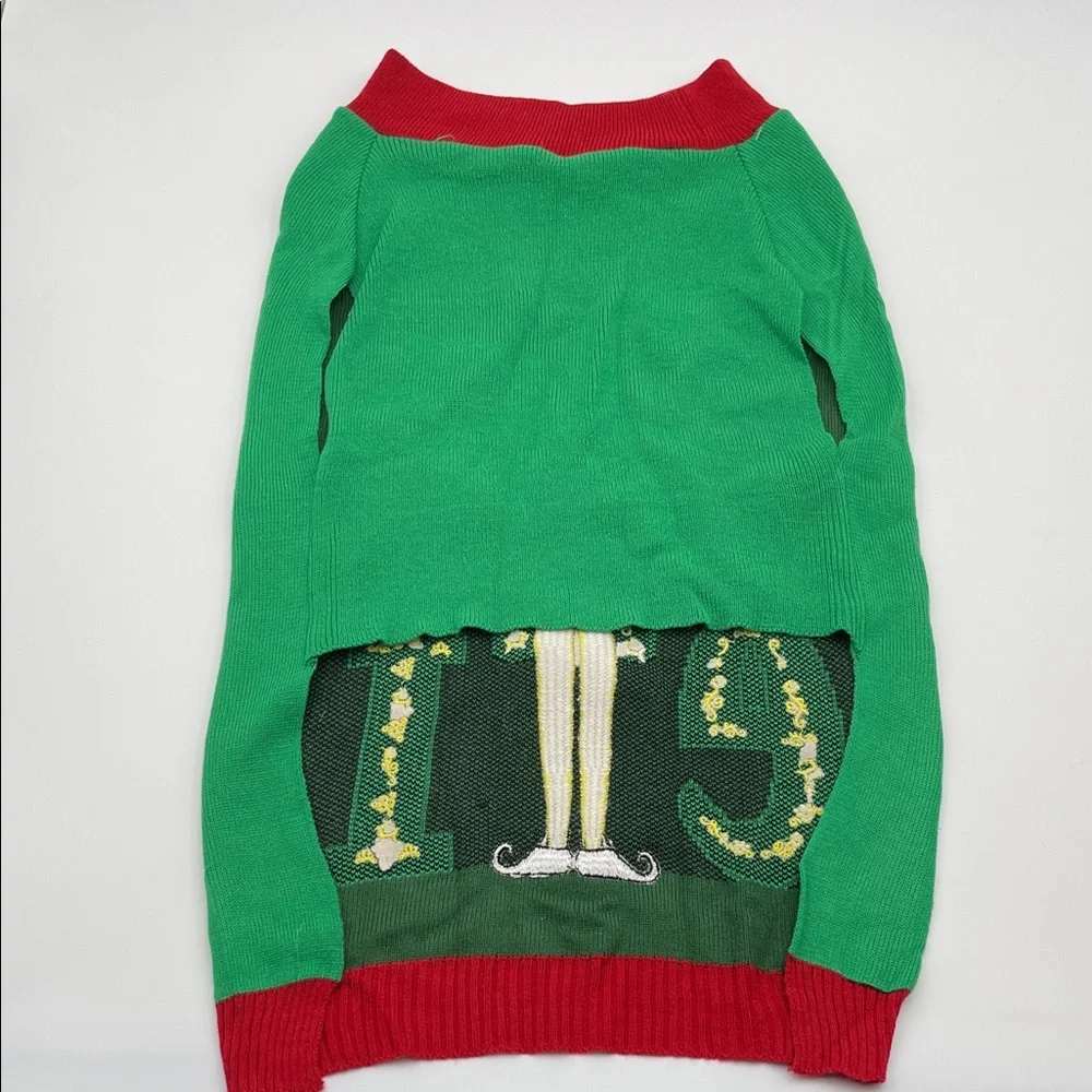 ELF Festive Green and Red Crewneck Dog Sweater X-Large
